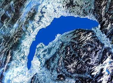 Lae Léman en hiver - vue satellite